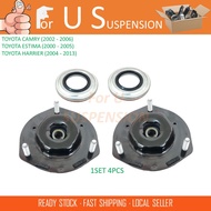 1SET 4 PIECES FRONT ABSORBER MOUNTING AND BEARING - TOYOTA CAMRY (2002-2006),ESTIMA (2000-2005),HARRIER (2004-2013)