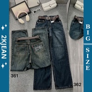 Women's wide-leg jeans Bigsize 55kg-90kg, high quality QC product, plain style embroidered number QC