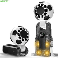 LANAFAY Soccer Theme Fan, LED Display Screen 100 Levels Speed Handheld Fan, Handheld Device Cooling 