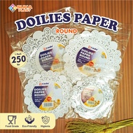 [250 PCS] White Round Paper Doilies Grade Doilies Doyleys Paper Round White Lace Paper Cake Bread Li