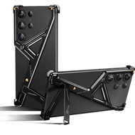 Oatsbasf Metal Phone Case for Samsung Galaxy S24 Ultra Geometric Phone Protective Back Cover Framles