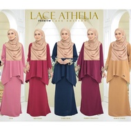 Kurung Lace ATHELIA / Baggy Flowy / Breastfeed FL / Ironless / Brown , Pink , Magenta , Red , Dark Blue