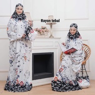 Mukena Lajuran Batik Cap Standar Besar Rayon Santung FREE Tas Nyaman Muslim Motif BATIK HIMA COLLECT