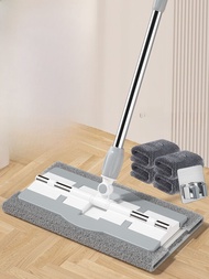 Mop Broom Mop Cloth Floor Cleaning Tool Flat Mop Stainless Steel Handle Home Use Ultrafine Fiber Clo