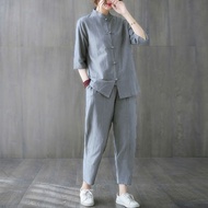 Layman Clothes Female Buddhist Clothes Young Style Zen Women's Cotton Linen Tea Clothes Chinese Styl
