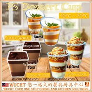 【WUCHT】60ml 70ml 80ml PS hard plastic Dessert Mousse Pastry Cup thicken disposable ice cream pudding