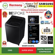 *𝐅𝐑𝐄𝐄 𝐈𝐍𝐒𝐓𝐀𝐋𝐋 𝐊𝐋* SAMSUNG 13kg / 15kg Top Load Washer WA80F13S5CFQ / WA80F15S5BFQ BESPOKE Washing Ma