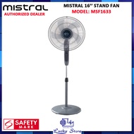 MISTRAL MSF1633 16 INCH STAND FAN, 5 BLADES, 3 SPEEDS SELECTION, 2 YEARS WARRANTY