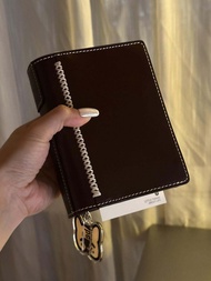 Sổ Tay Da M5 Deep Brown Double Ring Portable Note Book Đa Năng Đa Năng Sổ Tay Đựng Đồ Dùng Văn Phòng