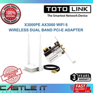 TOTOLINK X3000PE WiFi Adapter PCIe AX3000 Dual Band WiFi 6 Bluetooth 5.0 for Desktop PC