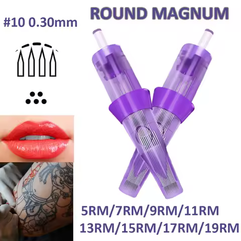 10/20/50/100pcs Bugpin Curved Magnum Tattoo Needle Cartridge Round Magnum 9RM 15RM Disposable Tattoo