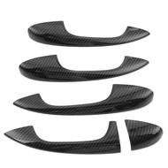 Usihere 5pcs Car Door Handle Cover Trim Carbon Fiber Style Handles For Mercedes Benz C class W205 GLC X253 2015-2018