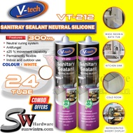 V-TECH 1CTN / 24PCS 300ML SANITARY SEALANT NEUTRAL SILICONE SEALANT #VT-212 VT212
