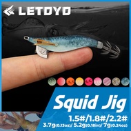 candat yozuri yamashita squid jig LETOYO Lure Bait Sea Fishing Wooden Shrimp Squid Fishing Bionic Fi