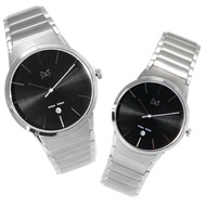 Max Max MAS7023-1+MAS7023-2 Simple Fashion Steel Band Watch/Black Face 40+32mm
