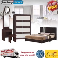 [READY STOCK] Suria~BRS4604-4Ft Bedroom Set (Wardrobe+Divan Bed+Dressing Table+Side Table)