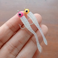 MATA Softlure AJING with Sabiki Hook, Tight Fishing Bait, Glow In The Dark, Glow In The Dark AJING L