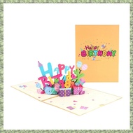 (F Y Z E) 3D Threedimensional Birthday Greeting Card Colorful Handmade Paper Carving Blessing Messag