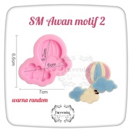 Cloud motif 2 chocolate gumpaste cloud clay mold