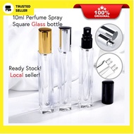 Square Glass Perfume Bottle 5ml / 10ml with Aluminum Spray Head | Botol Perfume Kaca