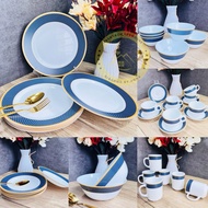 ✨FULL SET✨ REGENT BLUE | OPAL 🇲🇾 Plate / Bowl / Mug / Cup & Saucer Giacomo Opal Glassware Dining Set