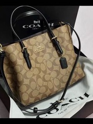 閒置全新正品美國Coach蔻馳茉莉25黑棕托特包 香港代購女包