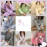 [READY STOCK] Women's Pyjamas Gaya Kotak Kotak Checkered Baju Tidur Pyjamas Seluar Tidur Wanita paja