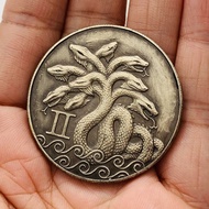 Mutant Hydra Brass Ancient Silver Commemorative Coin Fantasy Technology Ancient Silver Coin Collecti