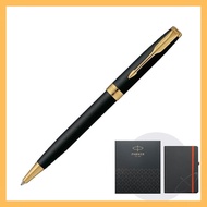 PARKER Sonnet Matte Black GT Ballpoint Pen Medium Point with Oil-Based Ink and Original Notebook Gift Box Set Imported from Japan 1950876