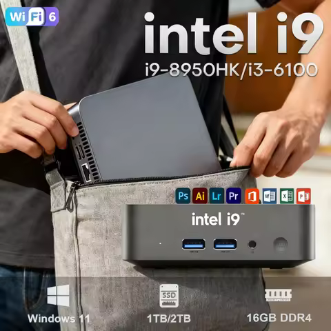 Windows 11 i9 Mini PC Intel Core i9 8950HK Intel i3 6100 Mini PC Computer SSD M.2 1TB 2TB RAM 16GB W