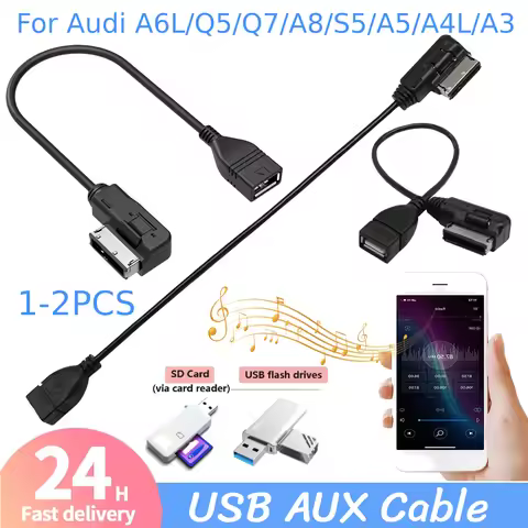 1/2 Pcs AMI MMI USB AUX Cable Music MDI MMI AMI To USB Female Interface USB Aux Cable Adapter for Au