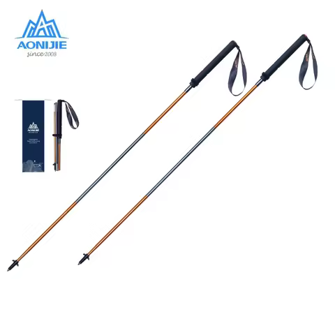 2Pcs/Pair AONIJIE Folding Walking Sticks Carbon Fiber Ultralight Quick Lock Trekking Poles For Hikin