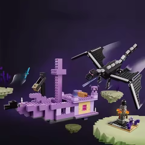 Compatible Brick Sets My Mini World Game Series Building Blocks The Ender Dragon and The End Ship Mo