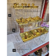 Acrylicv Jars, Acrylic Gold, 3-tier and 6-tier (3m, 3L, 6M)