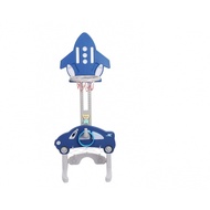 NINO WORLD ชุดแป้นบาสเด็กทรงจรวด 5in1 พร้อมอุปกรณ์ รุ่น BLLQJ-001 ขนาด52x50x90-155ซม.สีน้ำเงิน-เทา