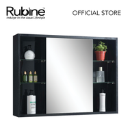 RUBINE RMC-1581D1S2 BK 81cm SS Mirror Cabinet - Pearl Black