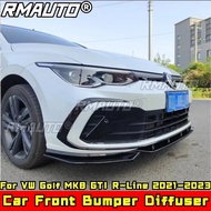 For Golf MK8 GTI R-Line Body Kit Front Bumper Lip Glossy Black Bumper Guard For VW Golf MK8 GTI R-Li