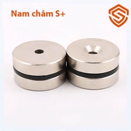 Nam châm tròn 40x5/10/20mm có lỗ 6mm loại đất hiếm từ tính siêu mạnh N35