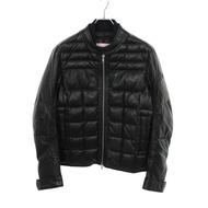 【二手】Moncler MONCLER羽絨衣 1A52000 黑色皮夾克 男款