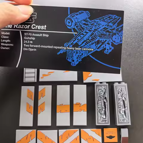Gobrick Woodblock Printing Template, Used to Replace Product 75331 Razor Crown Building Blocks