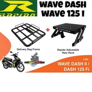 MONORACK RAPIDO ORIGINAL WAVE DASH WAVE 125I BLACK TAPAK MONORACK BOX GIVI TOPBOX ACCESSORIES MOTOR 