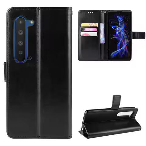 For Sharp Aquos R5G Case Luxury Flip PU Leather Wallet Lanyard Stand Case For Sharp Aquos R5G R5 G P