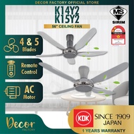 KDK Fan KDK K14Y2-GS 56"4 Blade K15Y2-CO/GS 60"5 Blade 5 Speed Remote Control AC Motor V Touch Ceiling Fan Kipas Siling