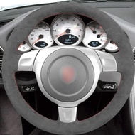 Custom Wear-resistant Suede Car Steering Wheel Cover Car Interior for Porsche Porsche 911 997 Boxste
