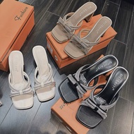 New Style 7p Rhinestone Bow Rope Clogs High Quality Beautiful Quality Bright Feet Easy to Match Wome