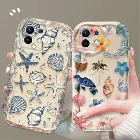 Colorful Marine Organism Phone Case For Xiaomi Redmi 14C 13C 12C 10C K50 K40 Note 14 13 12 11 10 9 9