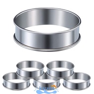 KAREN 6 pcs English Muffin Ring Set, Silvery Non-stick Multipurpose Stainless Steel Ring Set, Conven