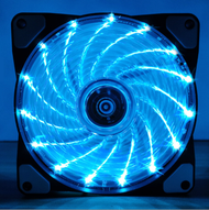 全城熱賣 - 15燈機箱風扇 12cm發光流光台式機電腦主機散熱風扇靜音機箱風扇（流星雨15燈冰藍流光風扇）