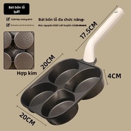 Titan Gốm Tỳ Hưu Trứng Burger Chảo Chống Dính Đa Năng Đáy Bằng 4 Lỗ Bít Tết Trứng Burger Chảo