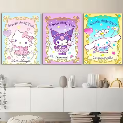 Sanrio Cinnamoroll, Kuromi, Hello Kitty Theme Diamond Painting HelloKitty DIY Home Art Decoration & 